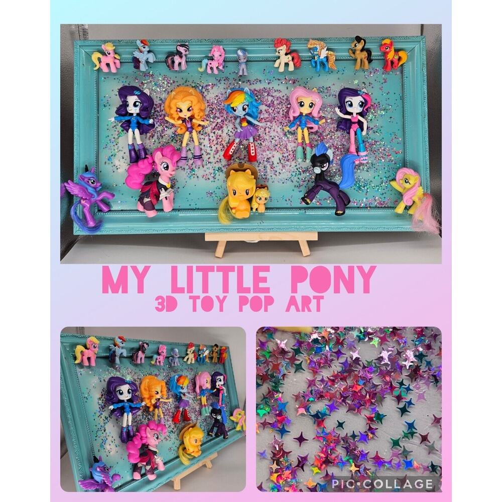 MY LITTLE PONY 3D TOY POP Artwork Original Mixed Media Art Unique WALL HANGING
